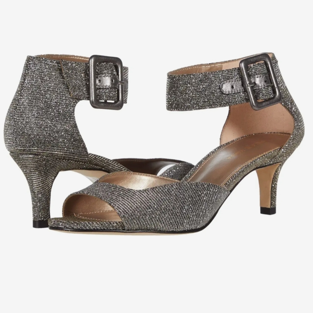 Pelle Moda Berlin Smoke Shimmer Heels Nwt Size 9  Mid/Kitten Heel Leather Sole